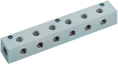 Manifold Blocks - Hydraulic / Pneumatic - Lateral Through Hole, L-Shaped Hole