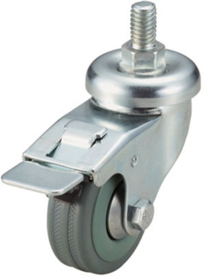 Screw-In Casters - Light Load - Wheel Material: Rubber - Swivel with Stopper
