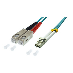Cavo patch duplex in fibra ottica LC / SC 50/125µ OM4 viola 61552D-1.0M4