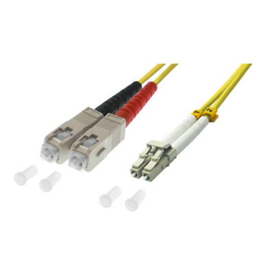 Cavo patch duplex in fibra ottica LC / SC 9/125µ OS2 - giallo