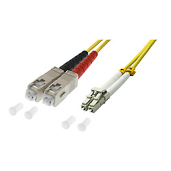 Cavo patch duplex in fibra ottica LC / SC 9/125µ OS2 - giallo