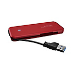External SSD / Portable / Stowaway USB Cable / USB 3.1 (Gen 1) Compatible / 240 GB / Red