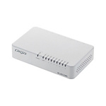 Giga-Compatible Switching Hub / 8-Port / Plastic Housing / With Magnet / External Power Supply / White