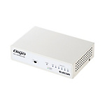 Giga-Compatible Switching Hub / 5-Port / Metal Housing / With Magnet / Built-In Power Supply / White