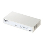 Giga-Compatible Switching Hub / 8-Port / Metal Housing / With Magnet / Built-In Power Supply / White