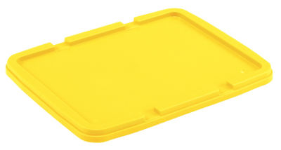 Box Container Lid, Gray/Yellow/Blue/Orange/White/Cream