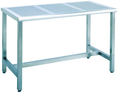 Stainless Steel Work Table, H-Type Frame, Punching Panel Type, Top Plate, SUS304 Uniform Load (kg) 200