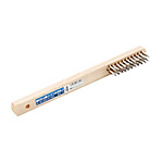 Stainless Steel Wire Brush With Wooden Handle, 3-Rows