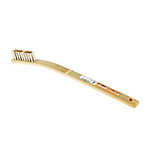 Bamboo Brush With Nylon & Brass Bristles & Curved Handle
